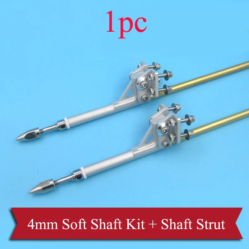 1pc Rc Boat Parts 4mm Flexible Shaft Kit With Strut Assembly Metal