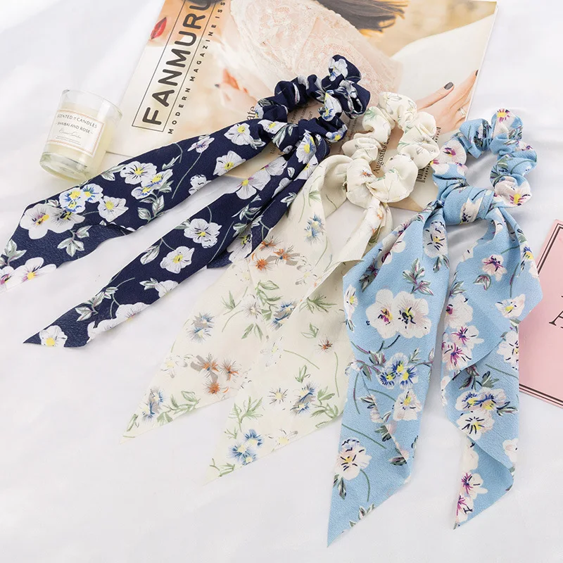 

Amazon speed show off hot style cross-border horsetail hair ribbon e. circle knot towel cloth art ornaments headdress