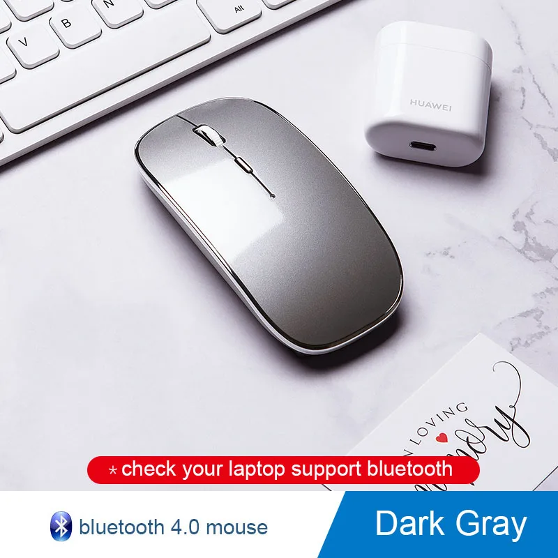 Мышка Мужская Bluetooth мышь для Mac Macbook 1" 15" беспроводная мышь для xiaomi игровая мышь для huawei hp Dell Asus мышь беспроводная мышка беспроводная - Цвет: Bluetooth dark gray