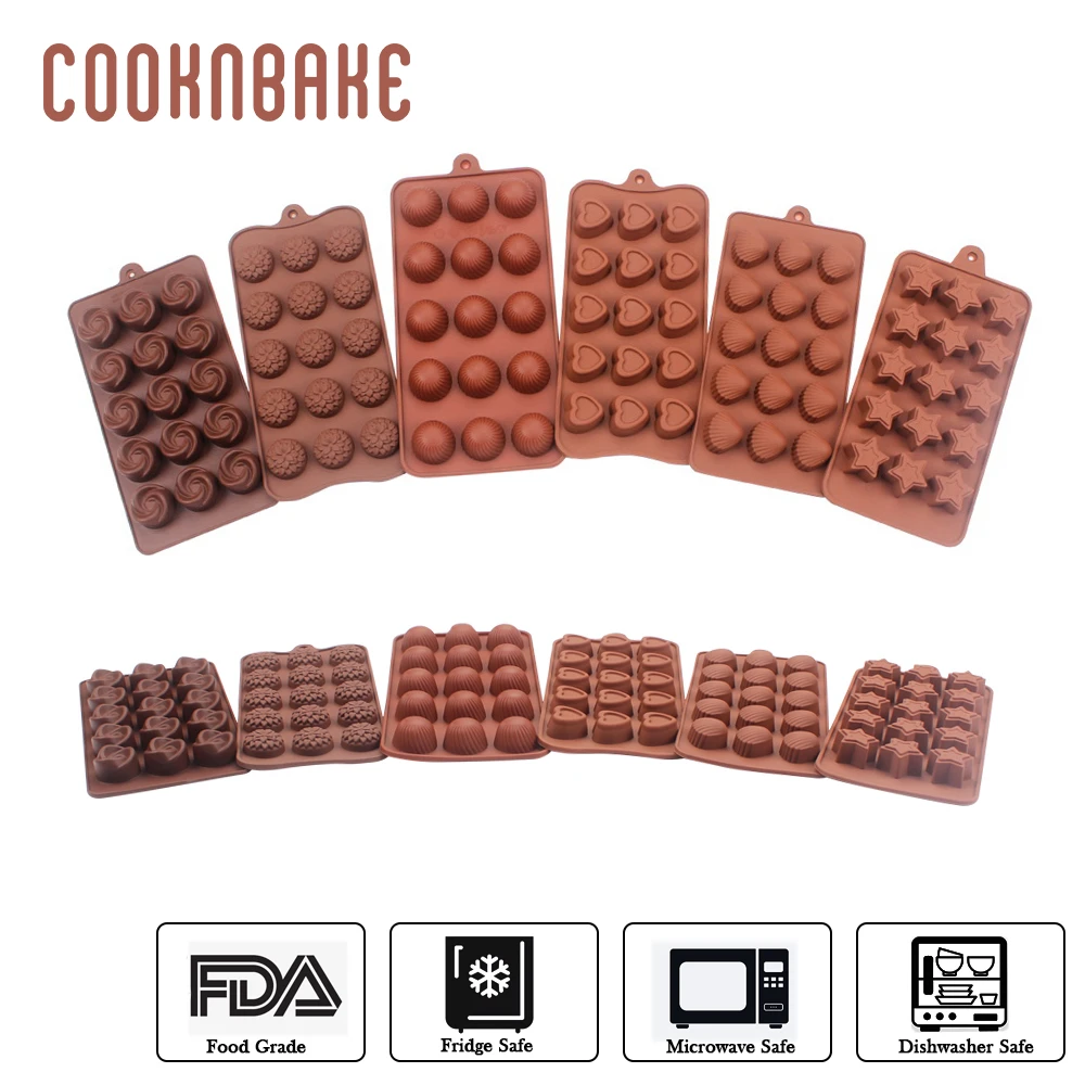 COOKNBAKE силиконовая форма для шоколадных конфет круглый печенье для украшения тортов цветок клейкий льда лоток 6 шт./компл. формы для шоколада