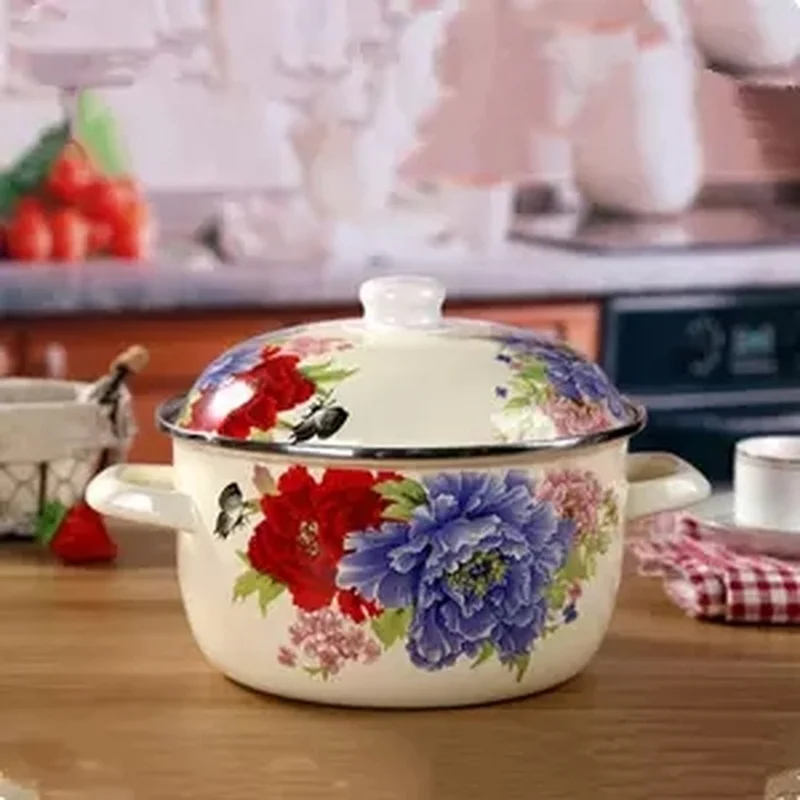 Суповый котелок для тушения, эмалированный горшок для Хурмы, низкий супница, газовая плита, Универсальная кухонная посуда, керамическая сковорода, горячая супница