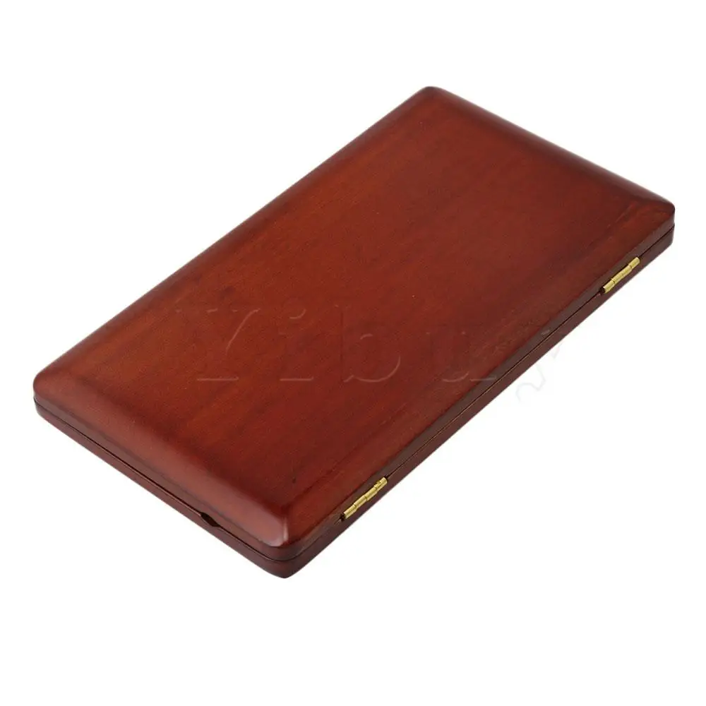 

Yibuy Handmade Solid Wood Reed Case Wooden Holder Box for 8Pcs Saxophone Reeds Amber