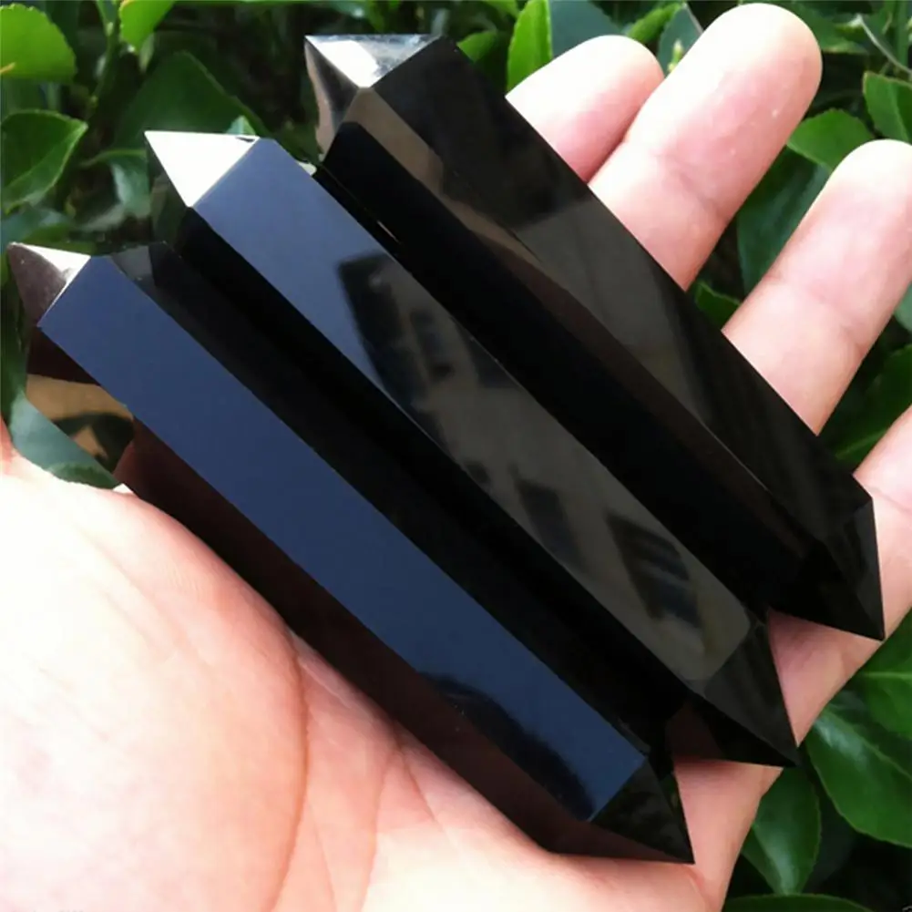 

Natural Fluorite Obsidian Crystal Column Point Healing Hexagonal Magic Wand Ornament Treatment Stone Quartz Crystal Stone Gift