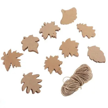 

180pcs Autumn Leaf Paper Gift Tags with Strings Hanging Label Cards for Christma H4GD
