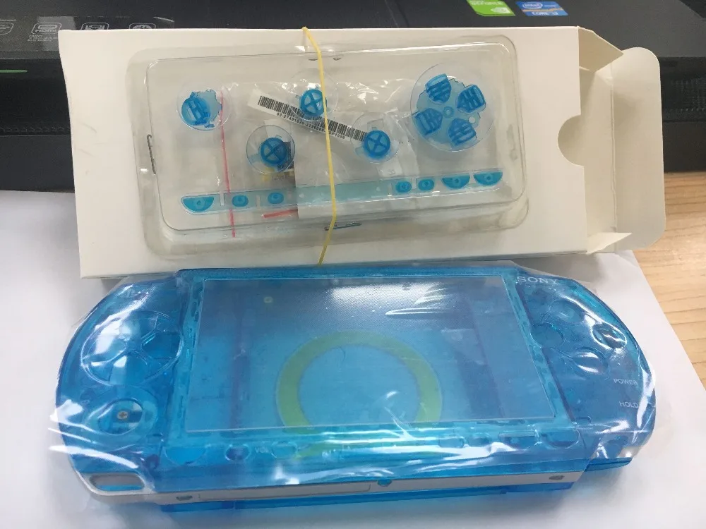 Прозрачный синий цвет для psp 3000 psp 1000 2000 3000 корпус игровой консоли Замена Полный Корпус чехол с кнопками комплект