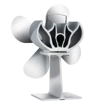 

Hot Heat Powered 4 Blade Wood Stove Fan Log Burner Fireplace Quiet Eco Friendly