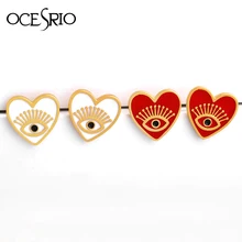 Серьги-гвоздики OCESRIO Heart Evil Eye, проложенные CZ цирконий, винтажные позолоченные женские серьги-гвоздики, турецкий приносящий удачу ювелирный ers-r44