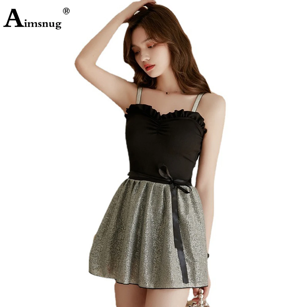 

Ladies Above Knee Dress Cover-up Beachwear 2021 Patchwork Sashes A-line Dresses Robe Female Swimsuit Sleeveless Fashion Sundress