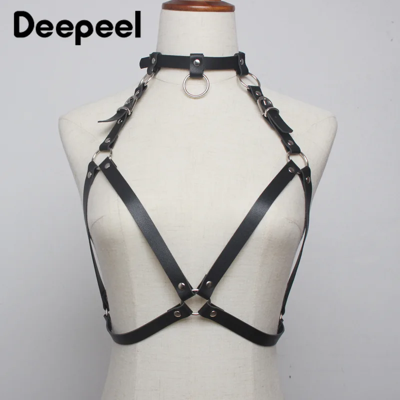 Deepeel 1 шт. 753-83 см сексуальный регулируемый пояс для связывания женщин ремни для тела Панк-Рок Подвязки от шеи до талии пояс YK732 - Цвет: Black