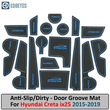 Ix25 для hyundai Creta ix25- резиновый коврик для двери Коврик противоскользящий подстаканник аксессуар для украшения салона Стайлинг ворота Слот коврик