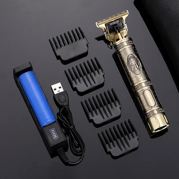 

USB Rechargeable T9 Baldheaded Hair Clipper Electric hair trimmer Cordless Shaver Trimmer 0mm Men Barber Hair Cutting Machine