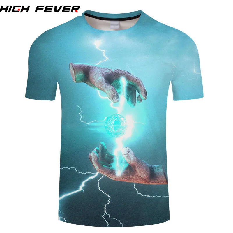 

HIGH FEVER Hot 3D Print Pattern T-Shirt Men/Women Casual Summer Cool Short Sleeve Top Tee Fashion Casual Couple T Shirt