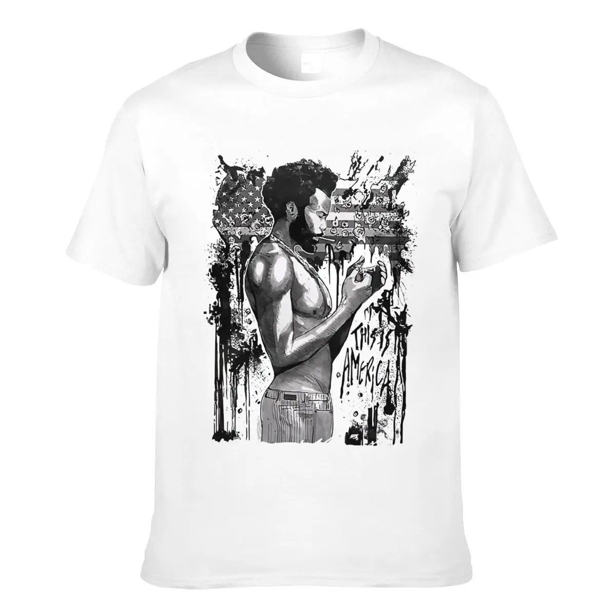 

Childish Gambino This Is America T-Shirt, Donald Glover Rap Tee, Men's All Sizes T Shirts Man Clothing Free Shipping Top Tee