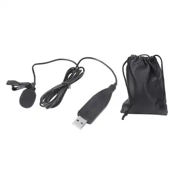 

USB Lapel Clip Condenser Microphone Portable Mini Omnidirectional Pick-up Sound Microphone High Sensitivity Anti-Interference