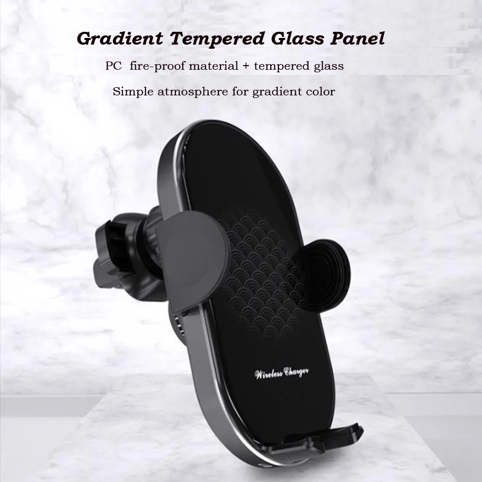 Беспроводное зарядное устройство автоматический зажим умный датчик Автомобильный держатель телефона для huawei Mate30Pro P30Pro Iphone 11 XS XR X стандарт Qi включен