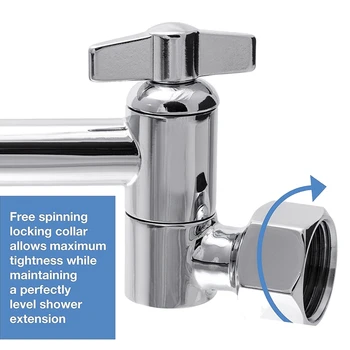 

Adjustable Shower Arm Extension By, Brass Shower Head Extension Arm with High Polished Chrome Finish 11+ Inch