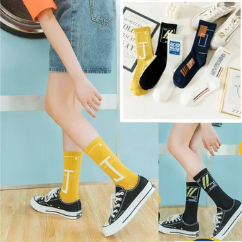 

Dreamlikelin Fashion Streetwear Female Socks Spring Autumn Breathable Cotton Socks Harajuku Print Woman Socks