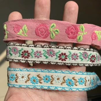 

ZERZEEMOOY 3/4 INCH 20mm 5yard/pack Vintage Handmade Flowers Manual Jacquard Ribbon Lace MJZD19120319