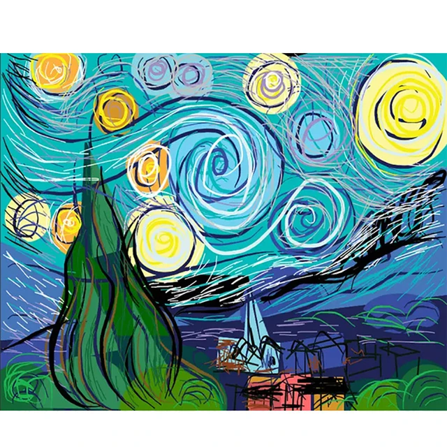 DIY 5D Diamond Embroidery Abstract Oil Painting Van Gogh Art