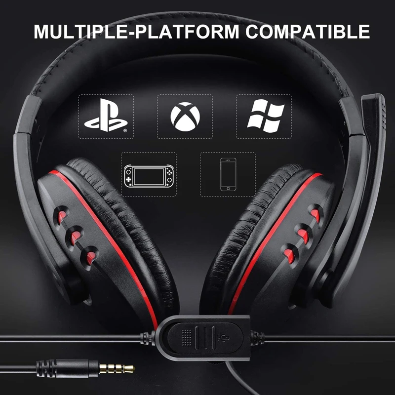 PS4 Headset Gaming Headset for 3 5mm Wired Over Head Stereo Gaming Headset Headphone with Mic Microphone PS4 PC Tablet Laptop