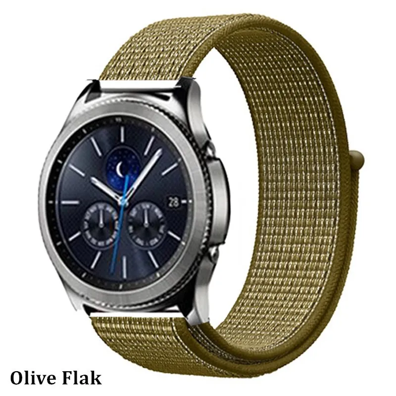 Galaxy watch band для samsung galaxy watch 46 мм 42 мм active 2 gear s3/huawei watch gt 2 ремешок 20 22 мм спортивный нейлоновый ремешок - Цвет ремешка: olive flak 36