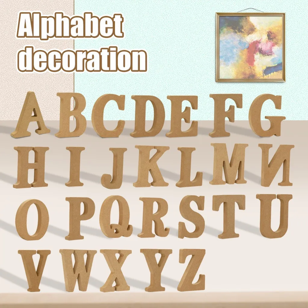 DIY алфавит деревянные украшения A Z 26 букв цифры Дерево Модель рабочего стола