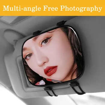 

Universal Interior Durable Car Sun Visor Cosmetic Mirror Shell Makeup Accessory Replacement Parts Tool with Bandage Auto ABS