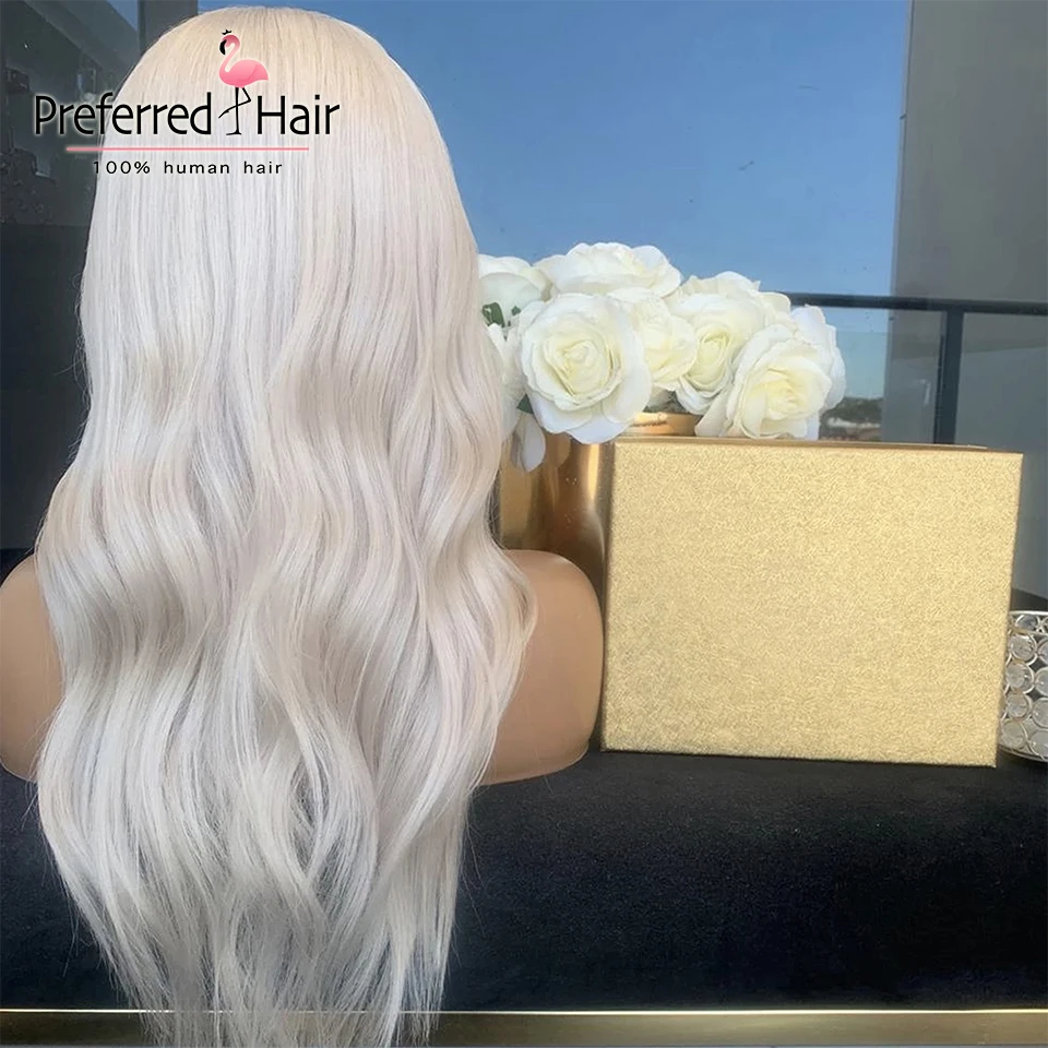 Предпочитаемый 150% платиновый блонд человеческие волосы парики предварительно выщипанные Glueless полный парик шнурка бразильские Remy прозрачные парики шнурка для женщин