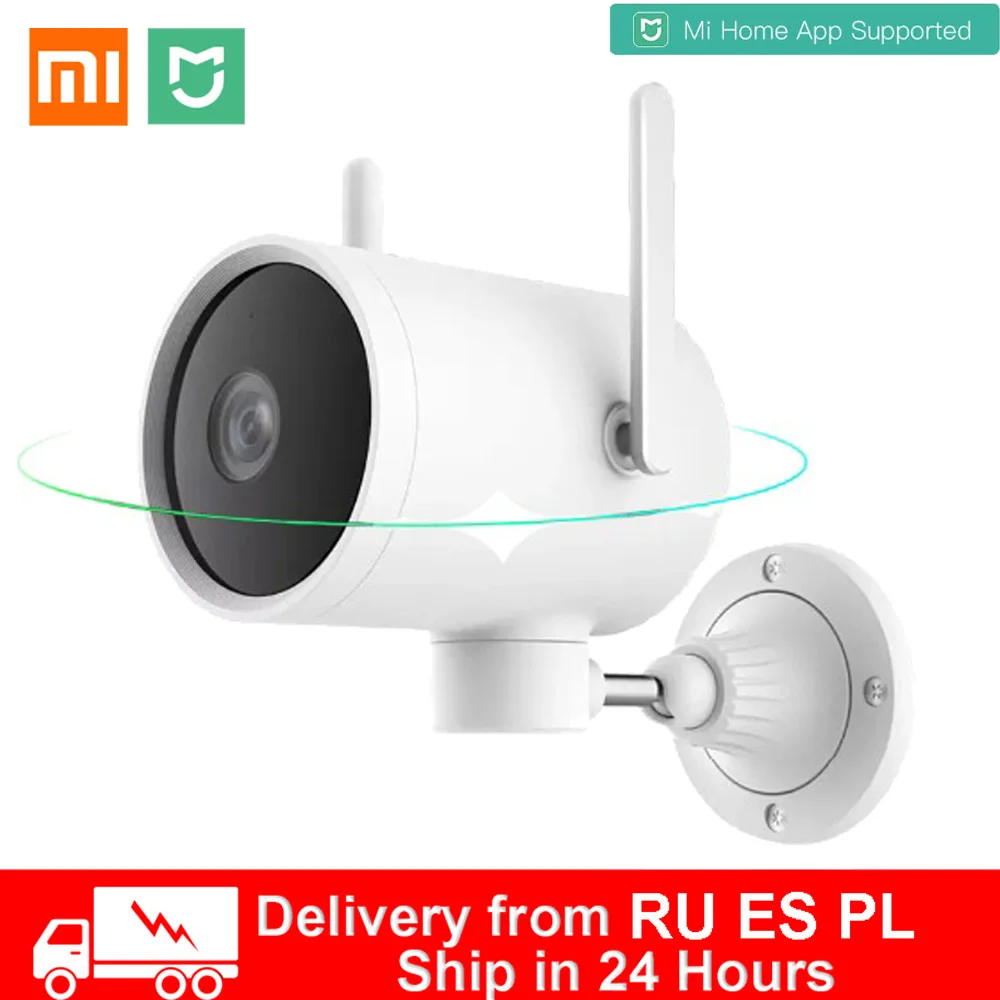 Xiaomi-Cámara inteligente al aire libre, webcam impermeable con IA, detección humanoide, 1080P, wifi, H.265, visión nocturna, alarma, llamada de voz, IP, 270 º