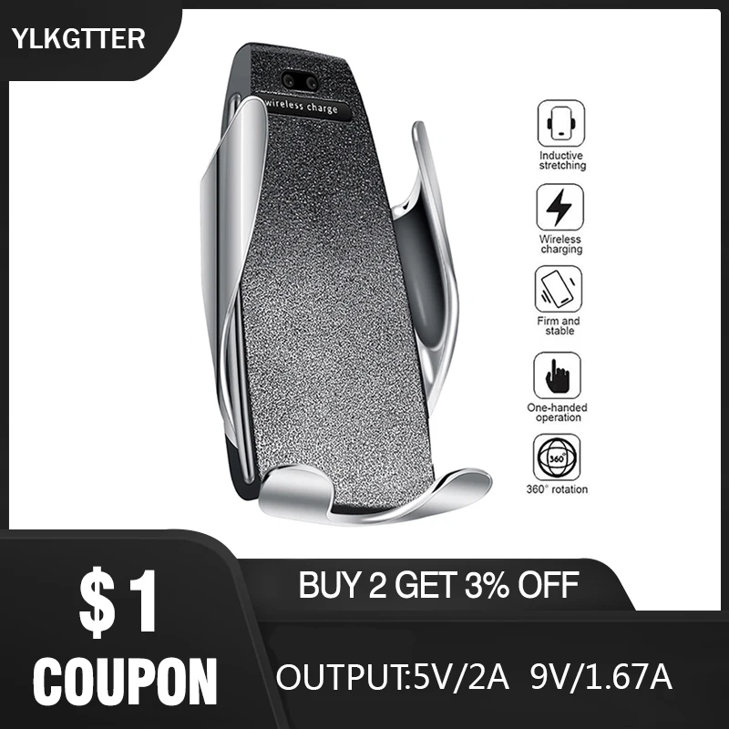 YLKGTTER Automatic Induction Phone Charging Station For iPhone XR 8 Plus xiaomi mi note 10 Mi9 Car Charger Holder QI agreement