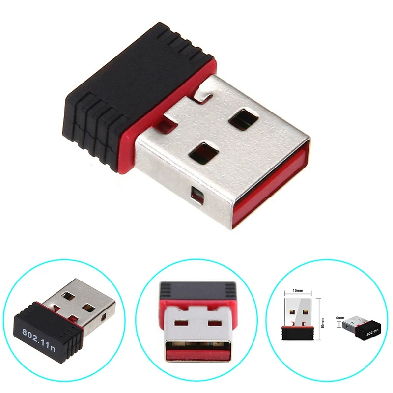 Мини-ПК WiFi адаптер 150 м USB WiFi антенна Беспроводная компьютерная сеть 802.11n/g/b LAN Wi-Fi адаптеры Wifi