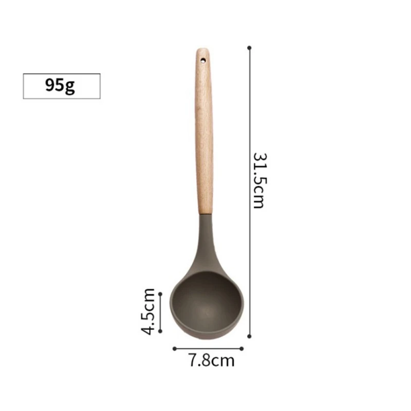 Горячие силиконовые кухонные принадлежности гаджеты с деревянной ручкой кухонные инструменты набор кухонной посуды лопатка Черпак ложка домашние кухонные инструменты