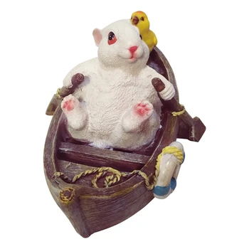 

Creative Resin Floating Rabbit Statue Outdoor Garden Pond Decorative Cute Rabbit Sculpture for Home Desk Garden Decor Ornament