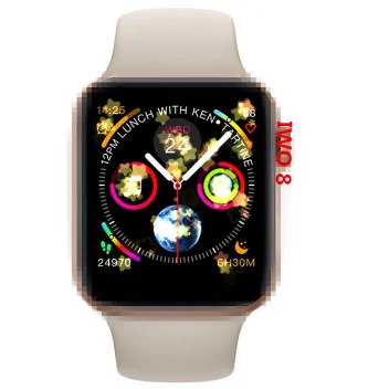 Смарт-часы 44 мм чехол BT напоминание о звонках iwo 8 9 10 series 4 для IOS и Android Phone IWO smart watch - Цвет: Золотой