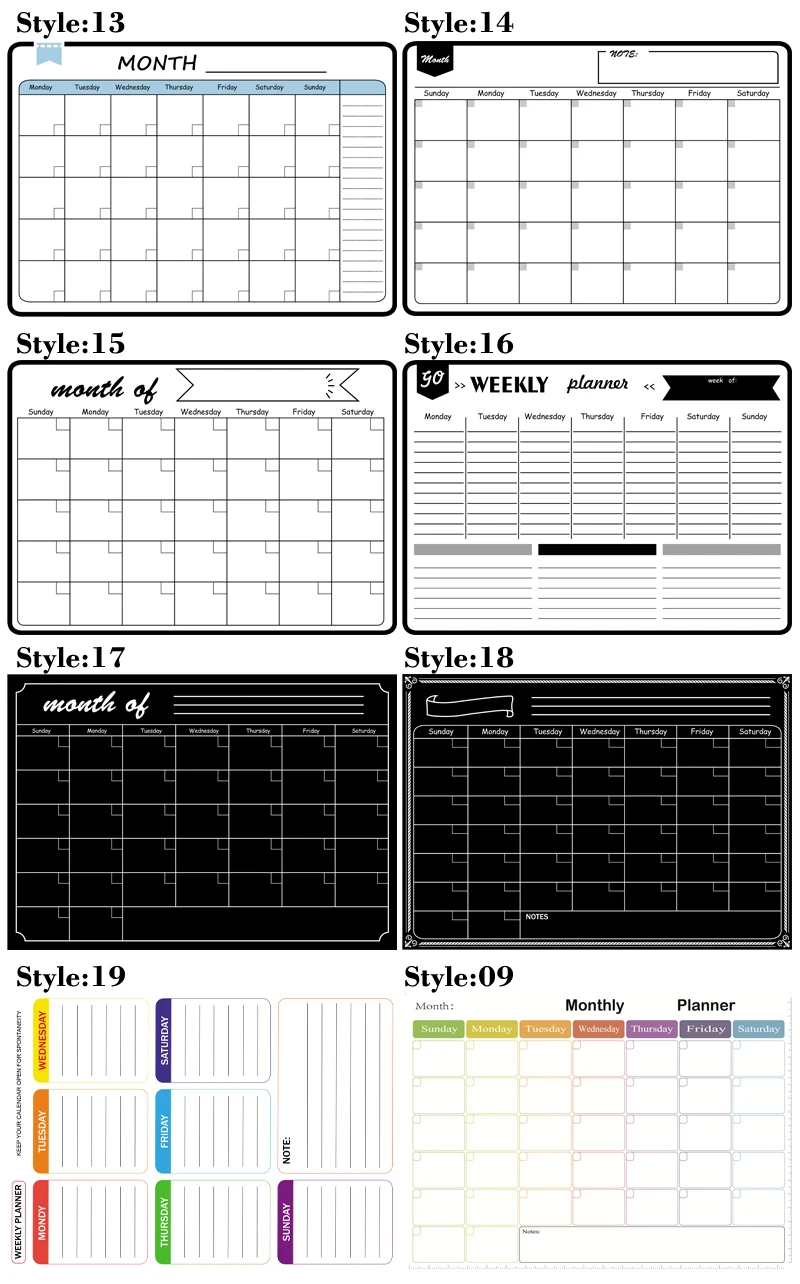 Grande Taille A3 Magnétique Calendrier Effaçable Agenda for Frigo