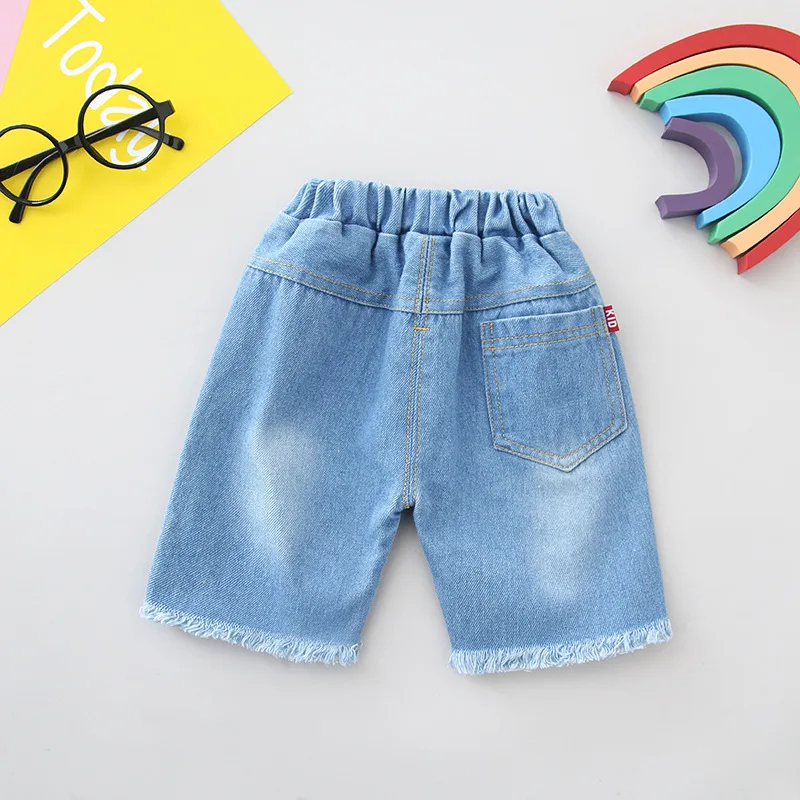 Детские брюки г. Летние новые стильные шорты в западном стиле для маленьких мальчиков модные детские джинсы с дырками в Корейском стиле