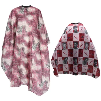 

Hair Cut Gown Print Cloth Cape Salon Hairdressing Hairstylist Barber Nylon Cloth & Red 140X160CM