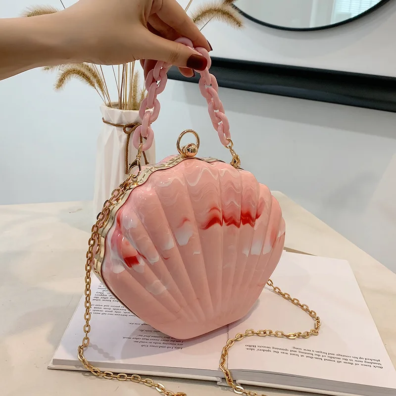 Shell Shape Party Clutch Bag Evening Bag New Elegant Crossbody For Women Shoulder Chain Chic Purses And Handbags