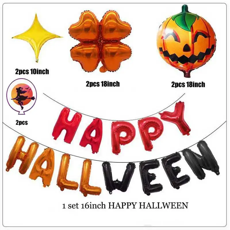 Тыква Happy Halloween Клевер декор для Хэллоуина, вечеринки 16 дюймов Хэллоуин букв Алюминий шар Декор для Хэллоуина, вечеринки