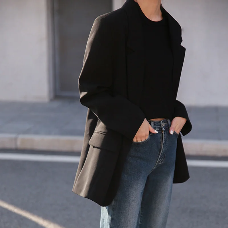 Spring women's suit casual solid color loose suit