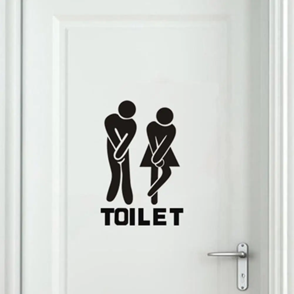 

Hot 1Pc Funny Women Men Self-Adhesive Removable PVC Wall Door Sticker Toilet Sign Decal Decor