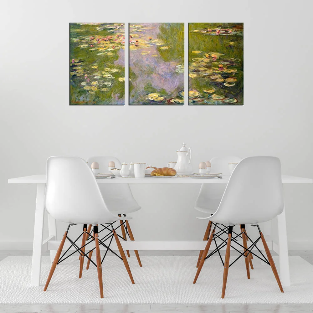 Bedroom Office Wall Decor Water Lilies Claude Painting Canvas