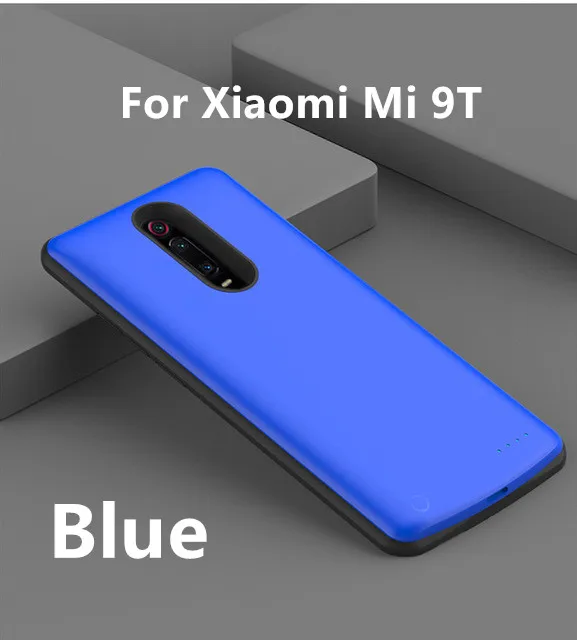Blue For 9T Мощность чехол s 6500 мА/ч, Батарея зарядный чехол для Xiaomi Mi 9T Pro внешний Зарядное устройство Батарея чехол для Xiaomi Mi 9T Батарея чехол Крышка - Цвет: Blue For 9T