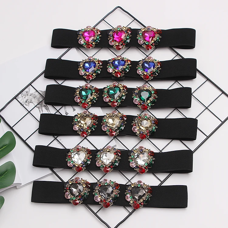 New Rhinestone Belt full crystal wide waistband decorated female body sculpting band designer wide elastic women belts SC46