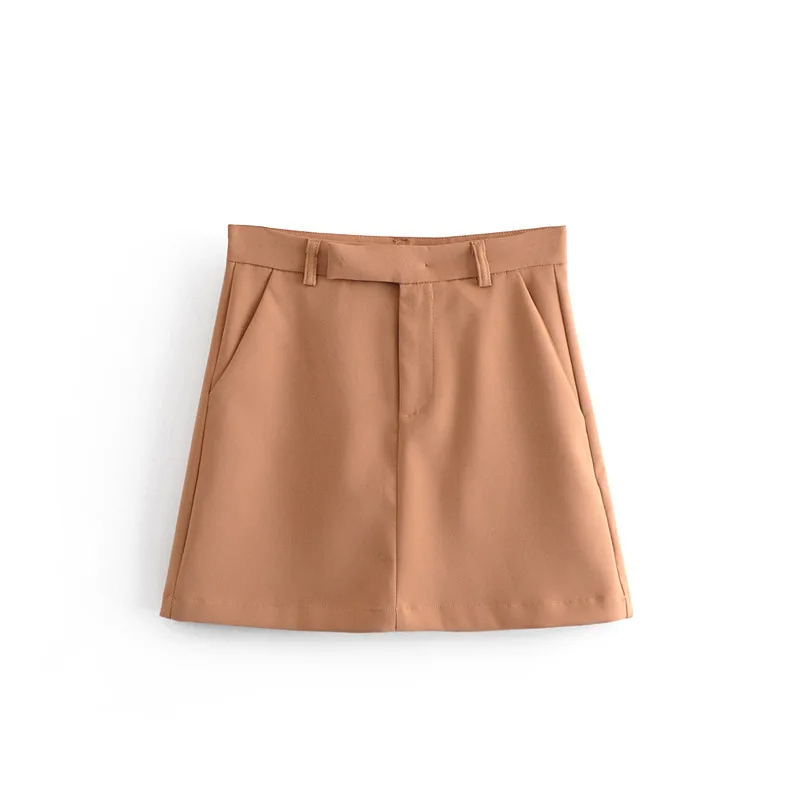 

2019 Western Style Spring And Summer WOMEN'S Dress New Style Solid Color A- line Mini Skirt Short Skirt