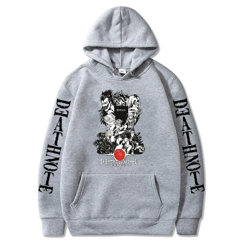 Oversized Men's Hoodie Death Note Anime Harajuku Top Funny Anime Print Unisex Cosplay Cool Sweatshirt Black Clothes Hip Hop Top