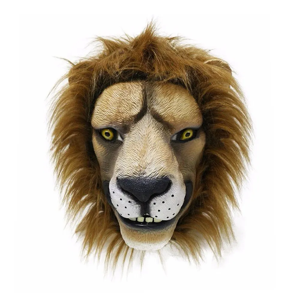 

Halloween Mask Lion King Latex Animal Mask Horror Masquerade Party Costume Cosplay Realistic Airsoft Props