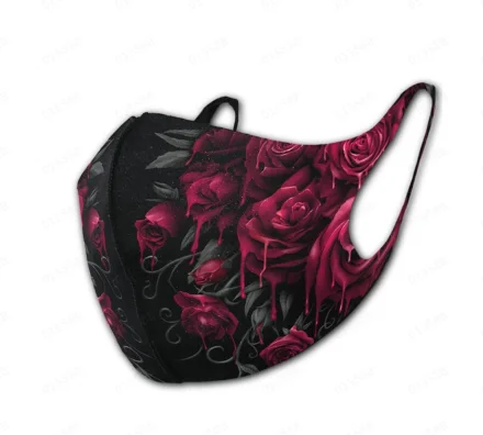 MTENG Unisex New Fashion Bloody Rose 3D Print Gothic Punk Face