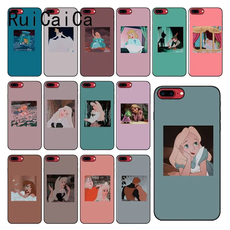 

RuiCaiCa Cartoon Princess Alice Elysian Cinderella Custom Photo Soft Phone Case for iPhone 8 7 6 6S 6Plus X XS MAX 5 5S SE XR