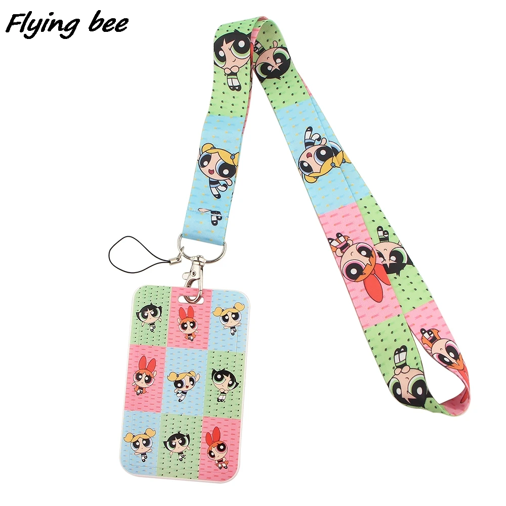 Flyingbee X1683 Милая аниме девушка мода Мультяшные шнурки ID держатель для бейджа
